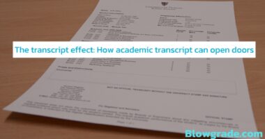 The transcript effect: How academic transcript can open doors